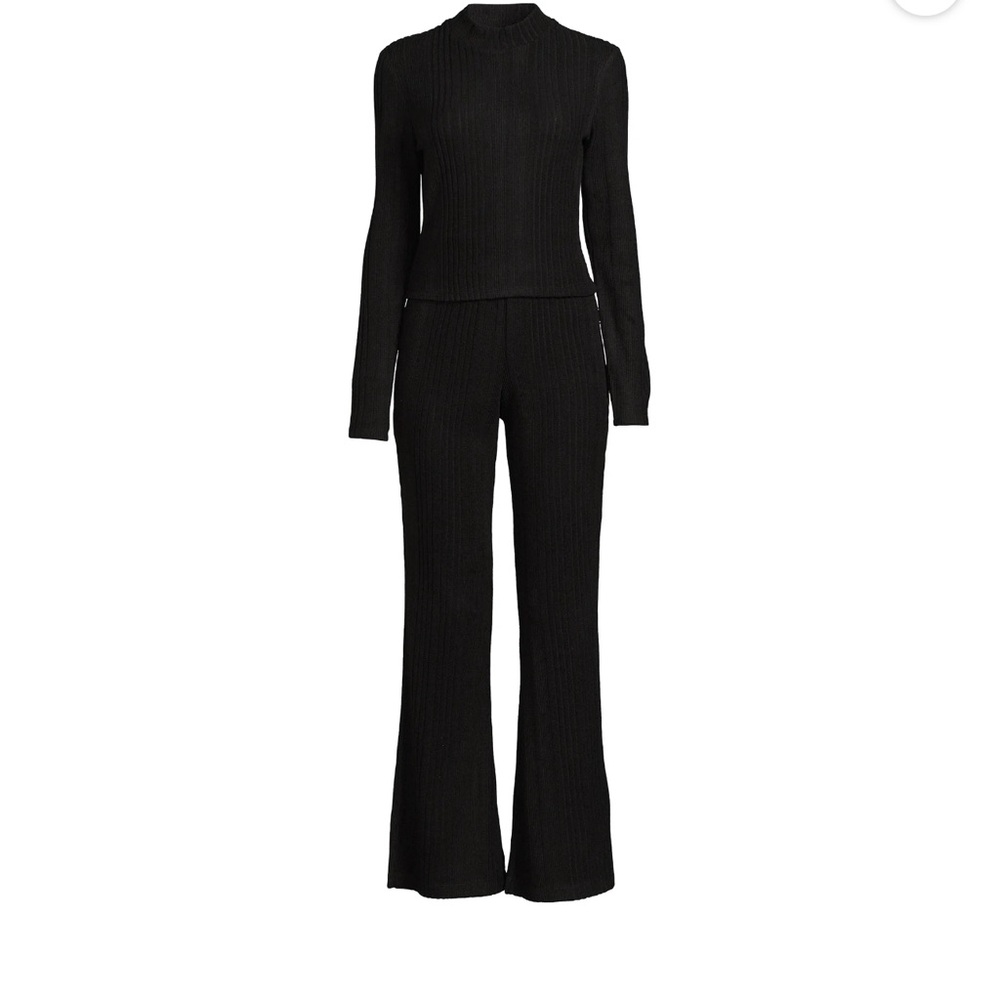 NO BOUNDARIES XXXL JUNIORS MOCK NECK RIBBED TOP AND PANTS SET